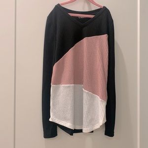 Womens color block sweater